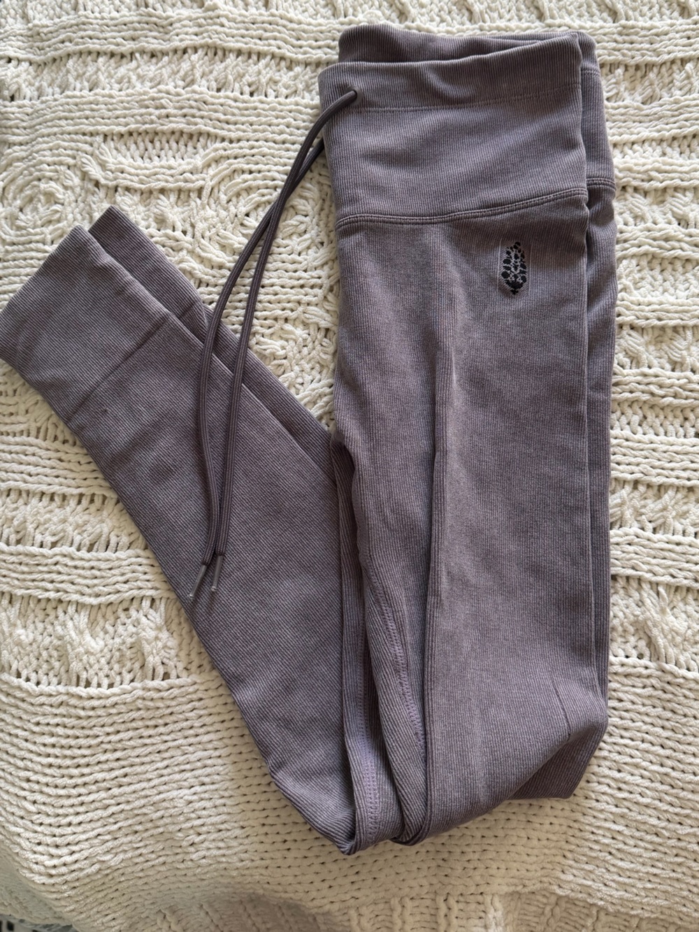 FP Movement by Free People Dusty Mauve Ribbed Leggings